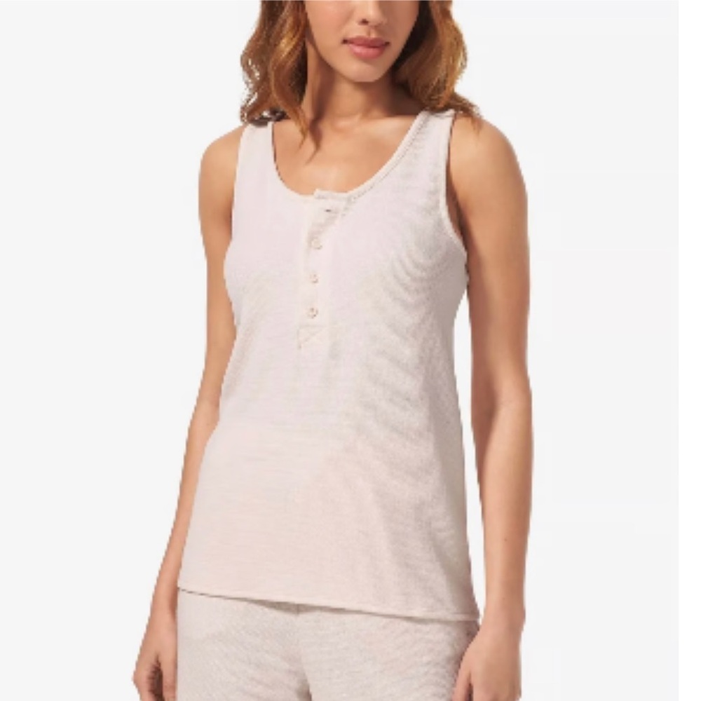 Tommy John Women’s Waffle Lounge‎ Tank Top Cream Size S NWT